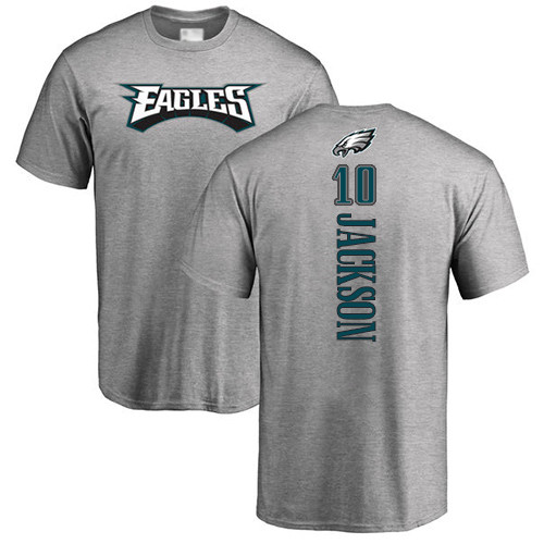 Men Philadelphia Eagles #10 DeSean Jackson Ash Backer NFL T Shirt->nfl t-shirts->Sports Accessory